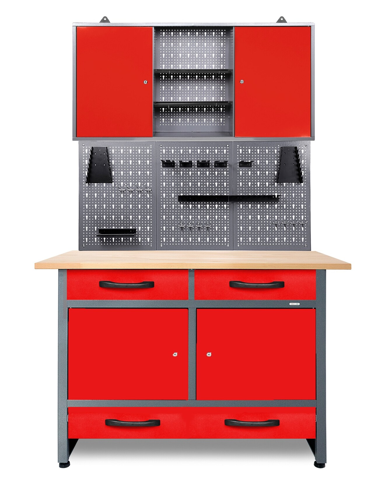 Werkstatt Set Werner Plus 120 cm 1 Schrank rot