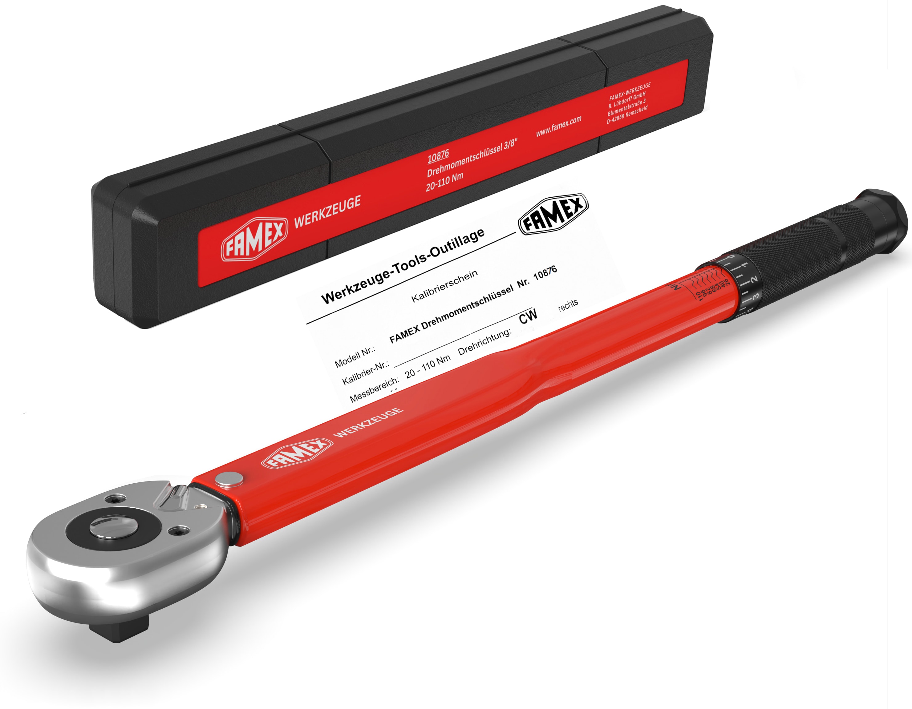 FAMEX 10876 Drehmomentschl&uuml;ssel 3/8" 20-110 Nm - Motorrad, Auto, Fahrrad 