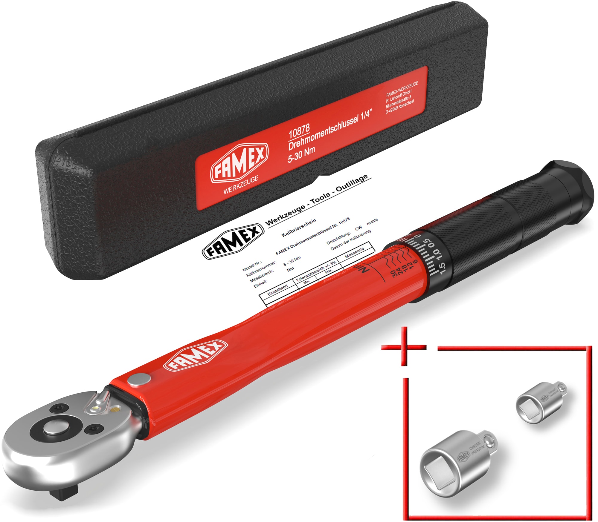 FAMEX 10878-2A Drehmomentschl&uuml;ssel 1/4", 5-30 Nm 