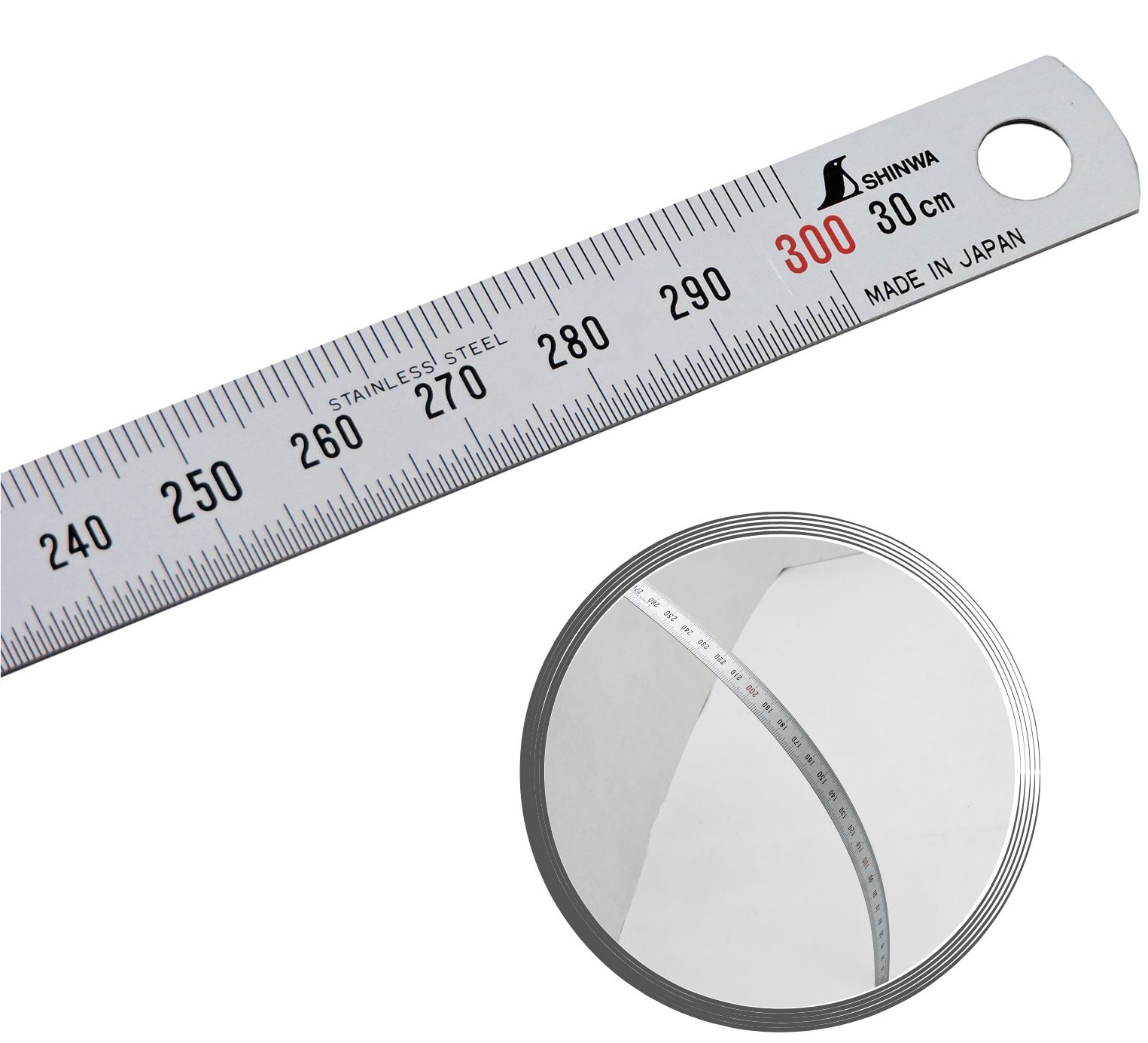 Shinwa 29017 Edelstahllineal flexibel 30 cm 