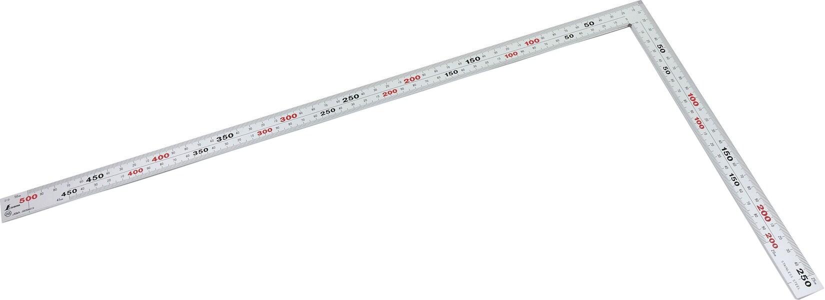 Shinwa 32589 Zimmermannswinkel 50x25 cm – 8 Skalen