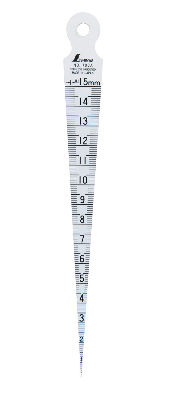 Shinwa 32728 Schweißkegel, Fühlerlehre, Tiefenlineal 1–15 mm
