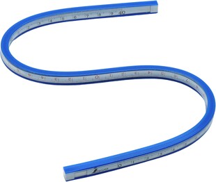 Shinwa 74853 Kurven-Lineal mit Skala, flexibel, 80 cm 