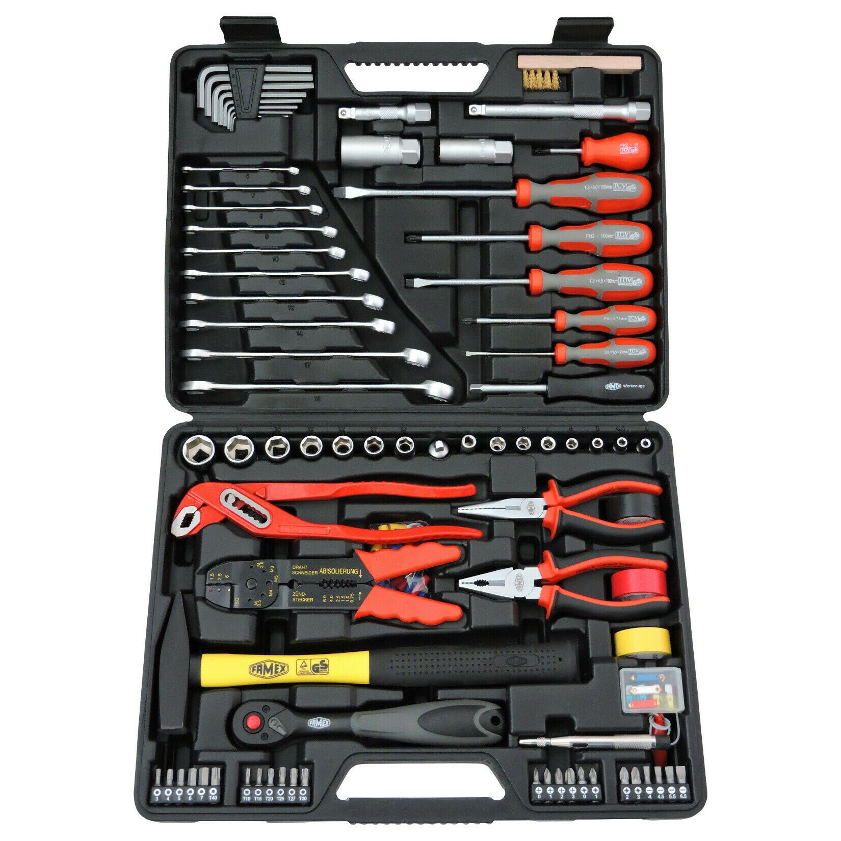 FAMEX 144-48 Werkzeugkoffer mit Werkzeug Set