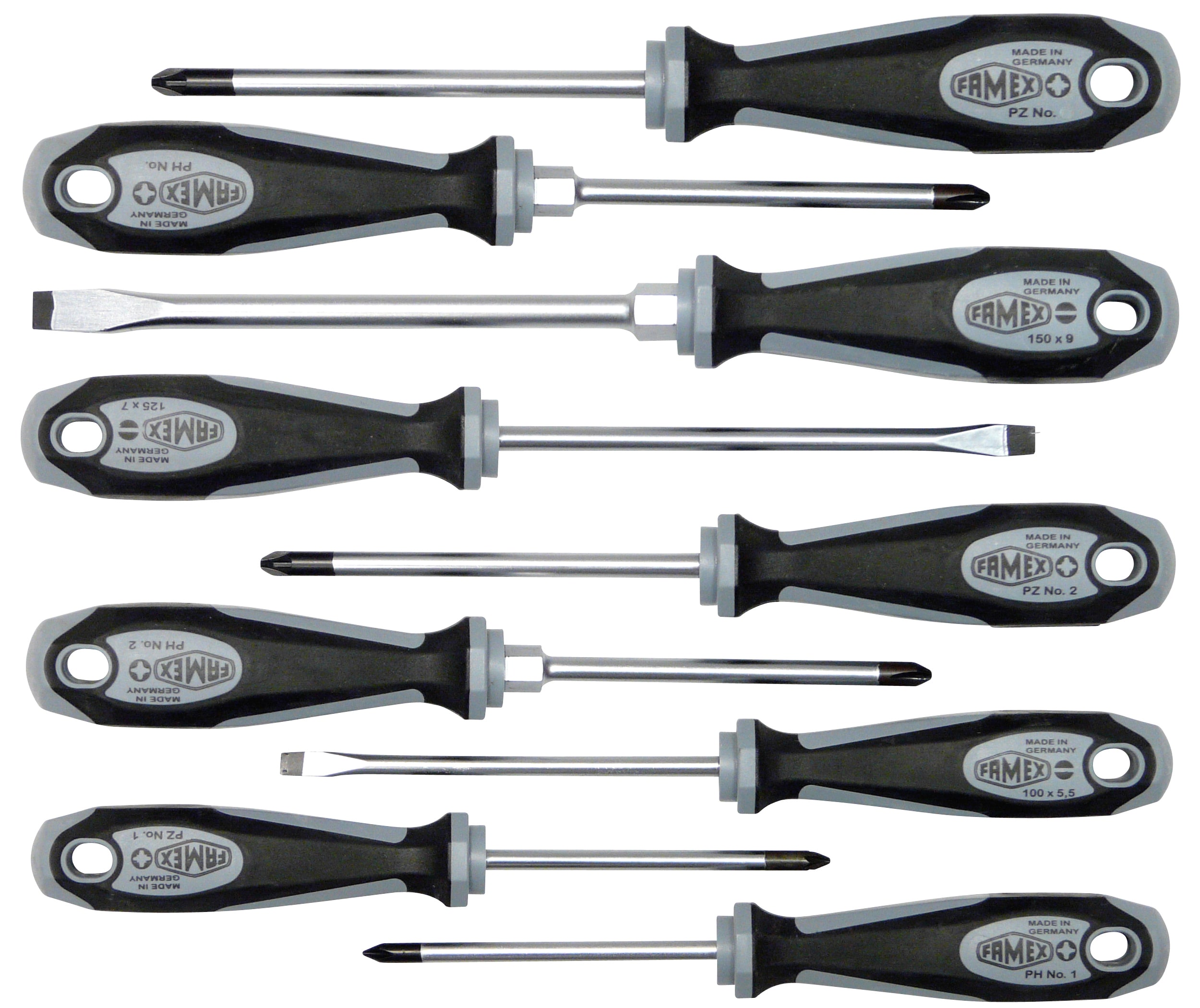 FAMEX 7705-9 Schraubendreher Satz aus deutscher Produktion - 9-tlg. 