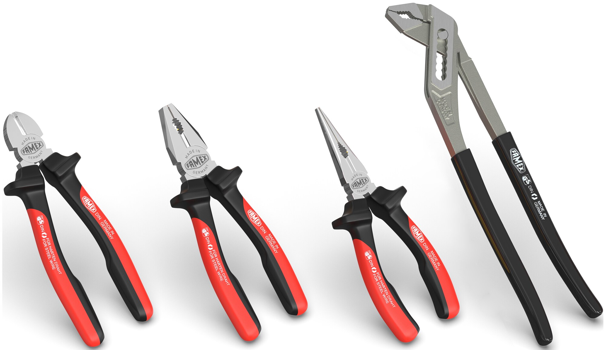 FAMEX 3956-4 Zangen Satz - Made in Germany - 4-teilig 