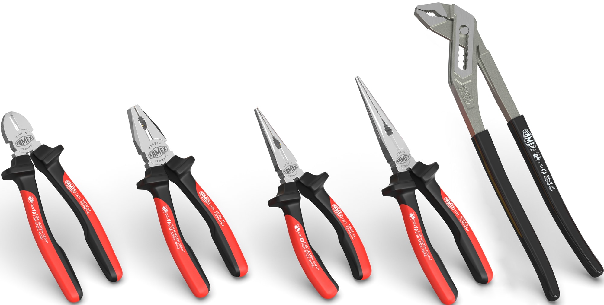 FAMEX 3956-5 Zangen Satz - Made in Germany - 5-teilig 