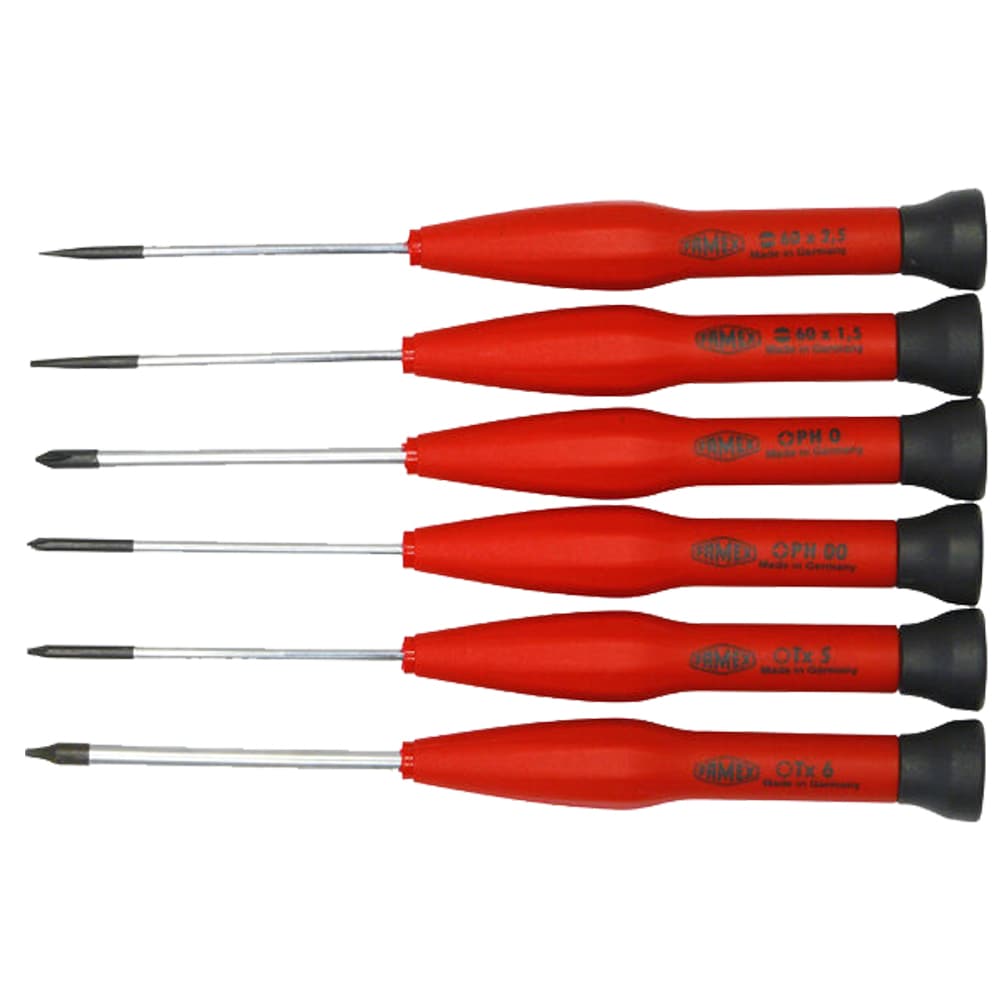 FAMEX 7744-6 Elektronik Schraubendreher Satz f&uuml;r Feinmechanik 