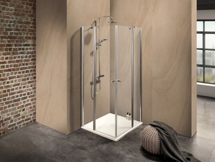 Duschkabine/ Duschabtrennung Dusbad Vital 2 zweiteilige Pendeltür an Festteil / Eckdusche  links 875mm rechts 875mm 