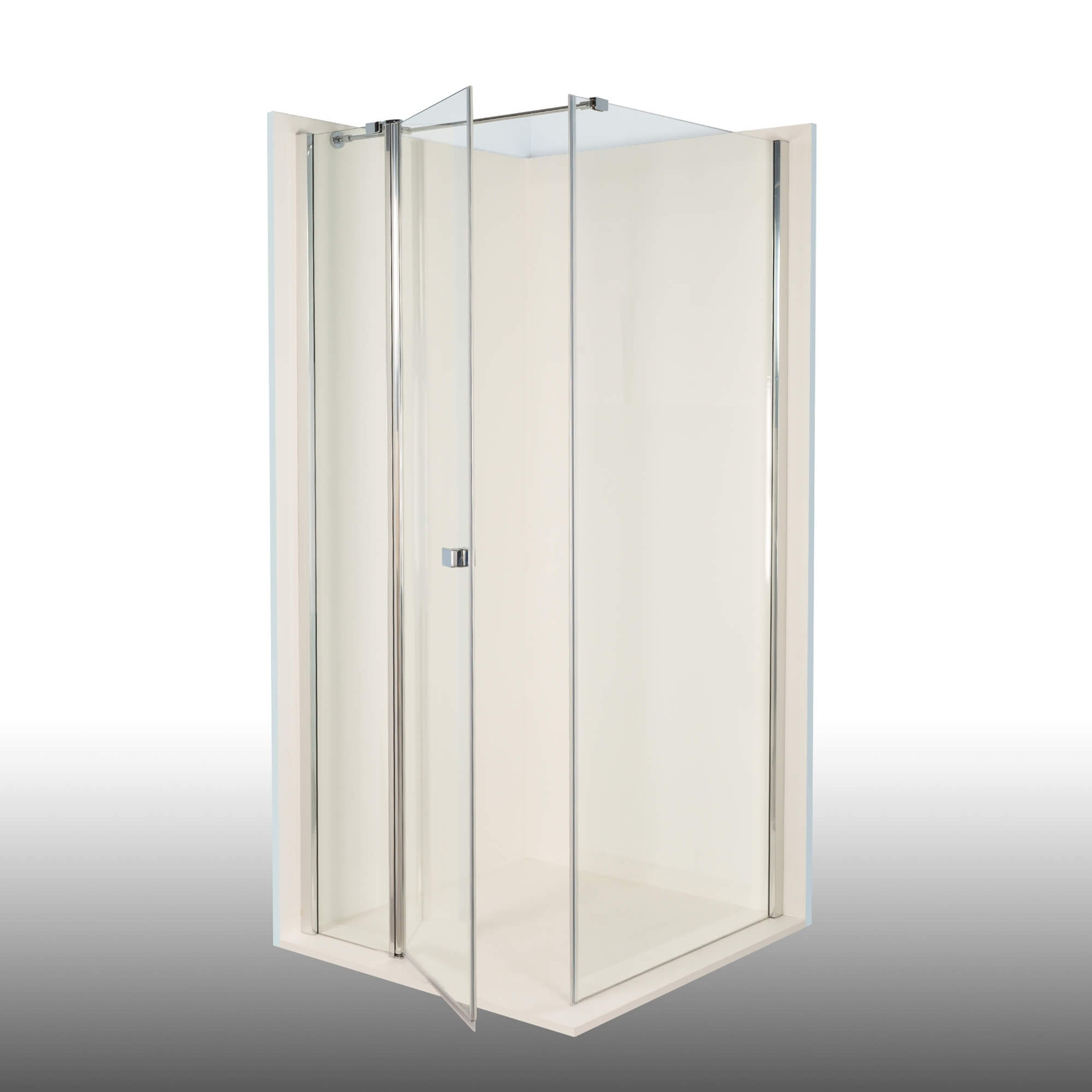 Duschkabine/ Duschabtrennung Dusbad Vital 2 Dreht&uuml;r an Festteil links + Duschwand rechts (Kombination) links 1200mm rechts 1000mm 