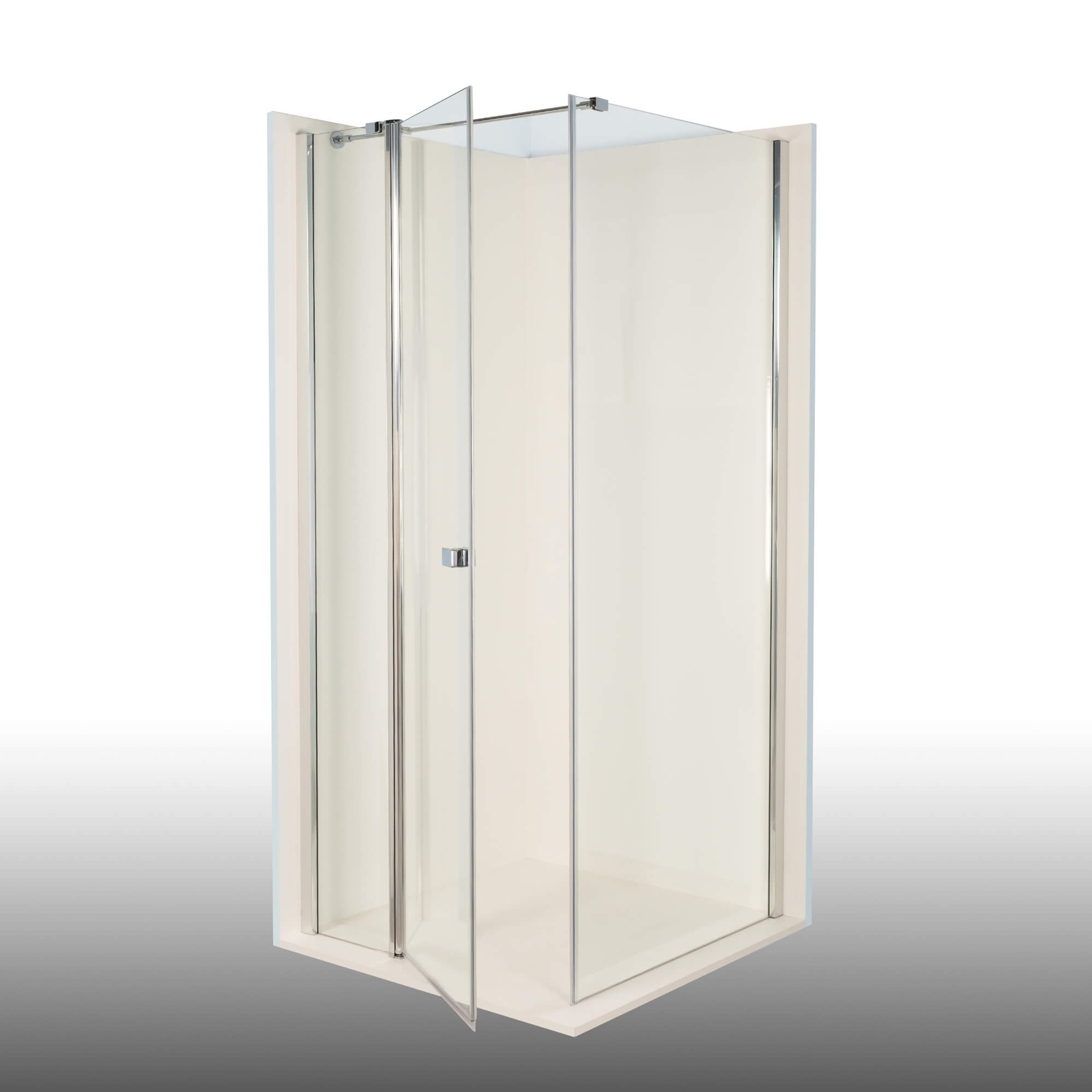 Duschkabine/ Duschabtrennung Dusbad Vital 2 Dreht&uuml;r an Festteil links + Duschwand rechts (Kombination) links 1150mm rechts 1125mm 