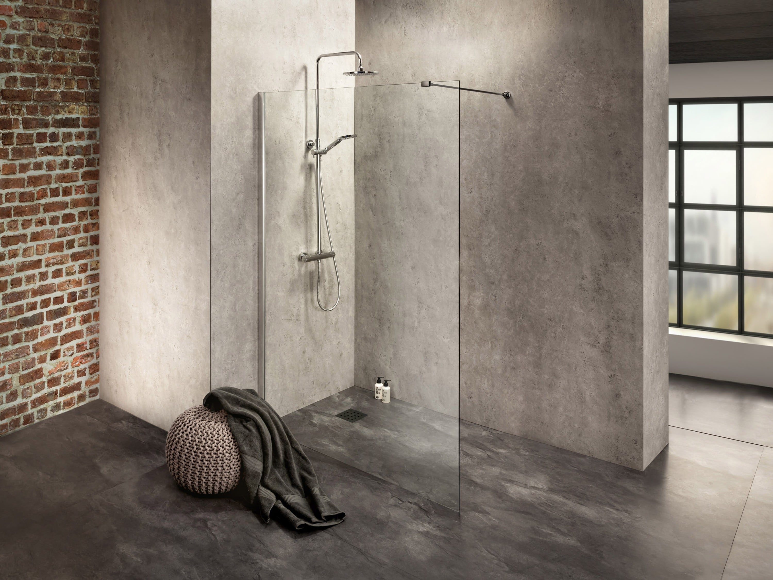 Duschkabine/ Duschabtrennung Dusbad Vital 2 Walk In Solo Seitenwand   1025mm 