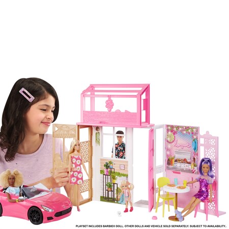 blond inkl Zubehör Barbie Hund voll Haus bei bestellen klappbar und Marktkauf möbliert Puppe online Puppenhaus