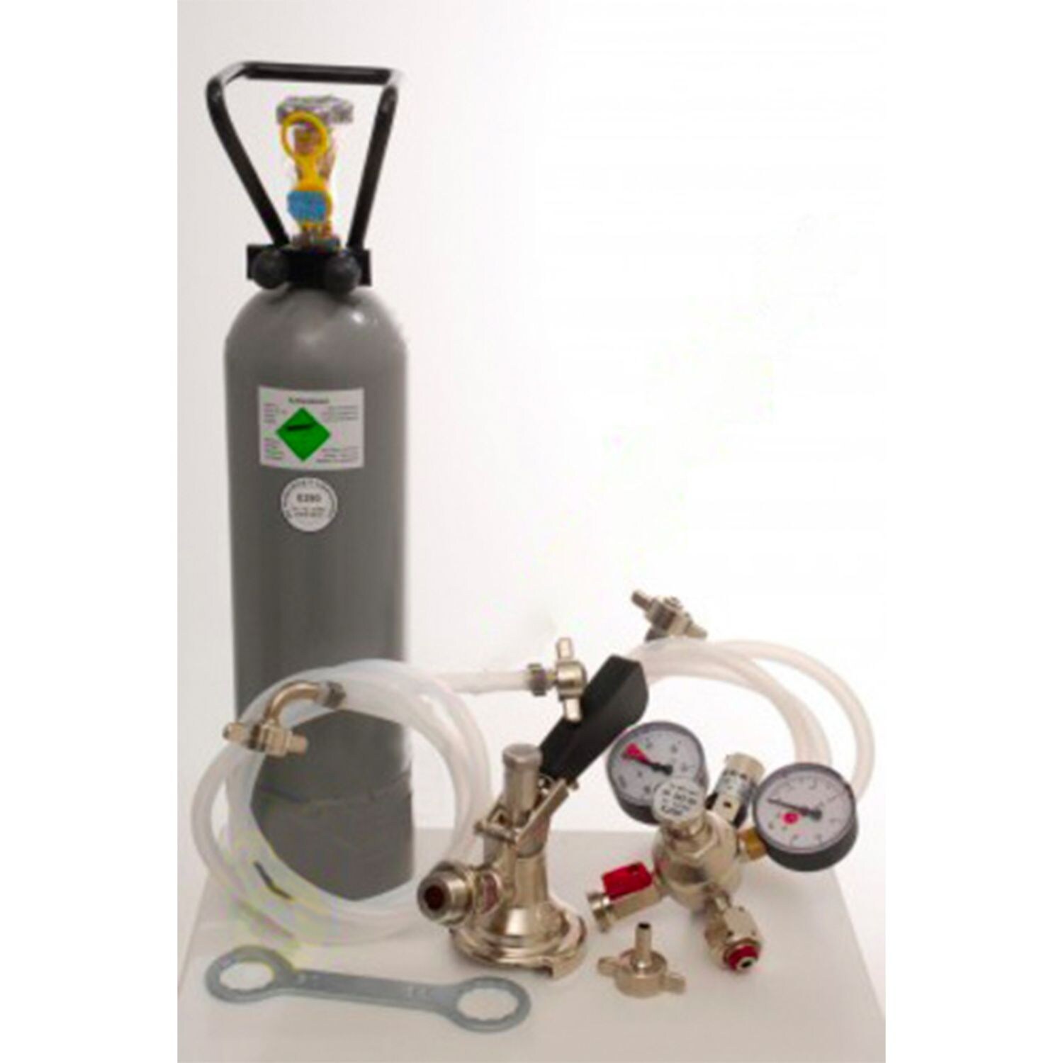 Zubehörpaket 2 mit  Adapter, 7mm! Bierschlauch und 2,0 kg CO2 für 1-leitige Zapfanlagen