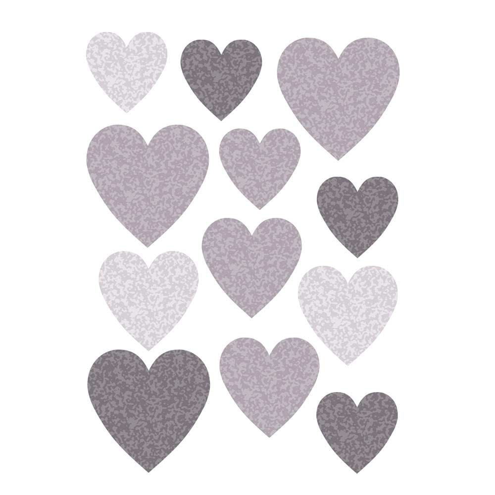 Buokids Wandsticker Herzen grau 