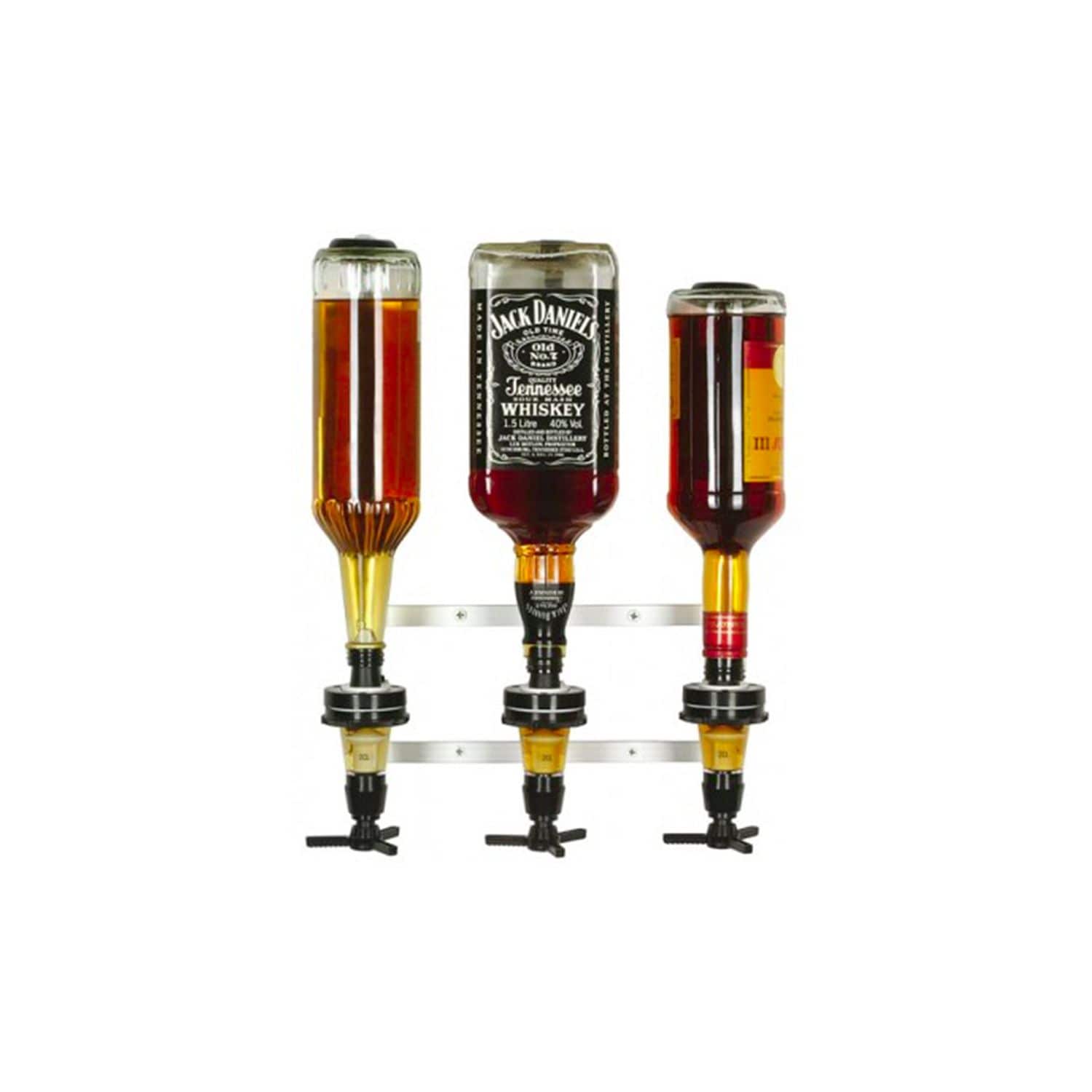 Profi Wandhalter, Flaschenhalter Spirituosen, Wandhalterung f&uuml;r 3 Flaschen (0,7 - 1,0L) 