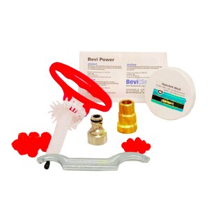 Reinigungsset für Zapfanlage und Keg - Klein, mit 30mm Reinigungsadapter, Bürsten & Reinigungspulver 