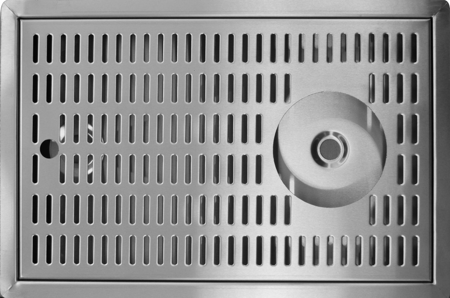 Tropfblech, Abtropfblech, Tropfschale mit Gl&auml;serdusche, Edelstahl, 430x245x30mm 