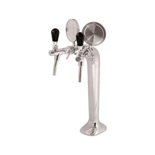 Schanksäule, Bierzapfsäule - Chrom, 2-leitig, elegant, "Topp-Qualität!" (Paketpreis) 