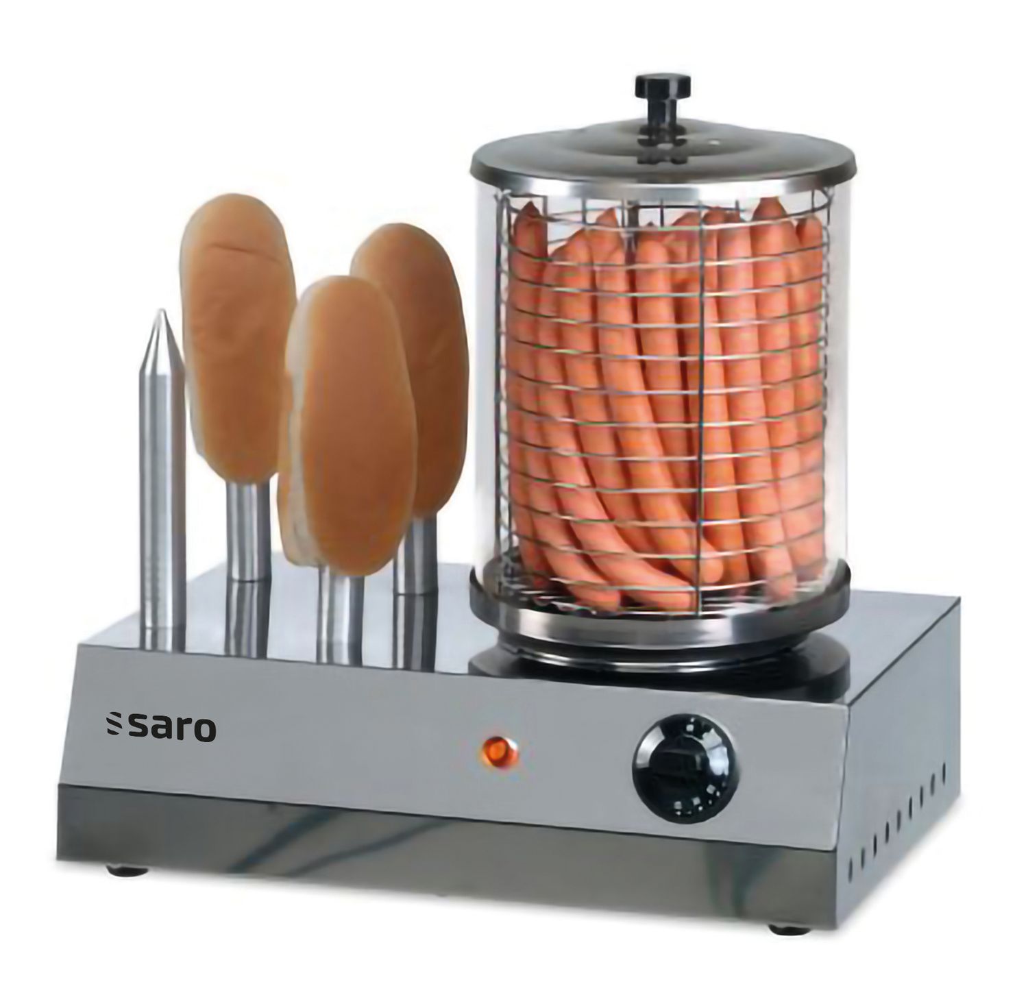 Hot Dog Maker, Bockwurstw&auml;rmer, W&uuml;rstchenw&auml;rmer, Hot Dog Steamer - Modell CS-400, Edelstahl 