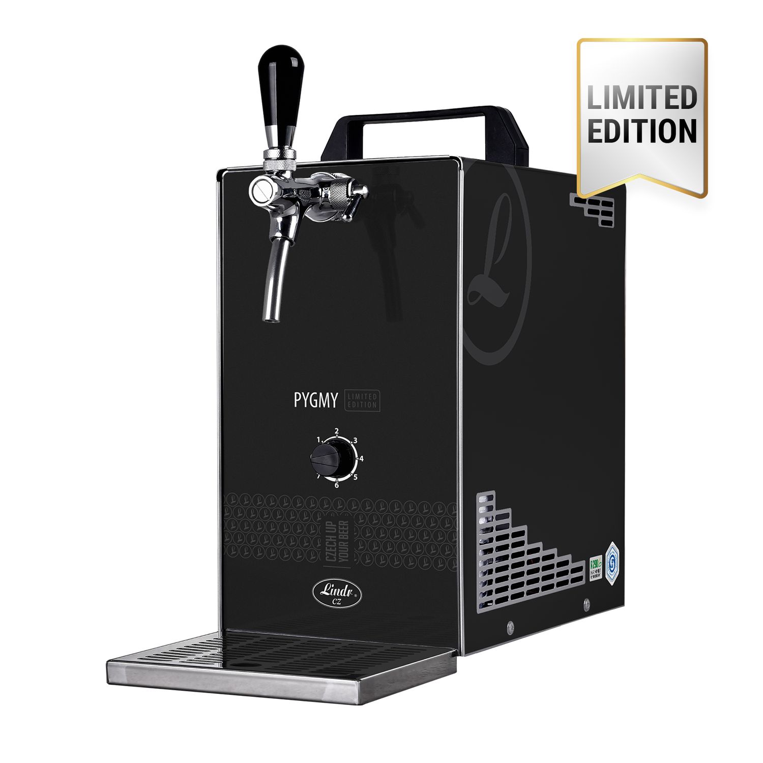 Zapfanlage, Bierzapfanlage PYGMY 25/K LIMITED EDITION mit Membranpumpe, 1-leitig Trockenk&uuml;hlger&auml;t aus Edelstahl, 35 Liter/h, Green Line 