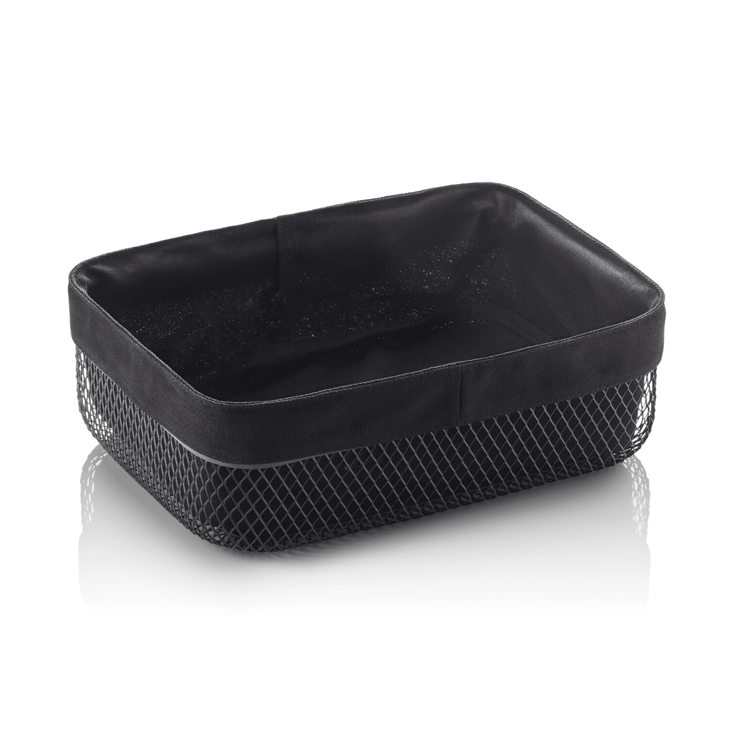 Brotkorb, Korb aus Metall/Baumwolle, 27,5 x 20 x 8,5 cm 