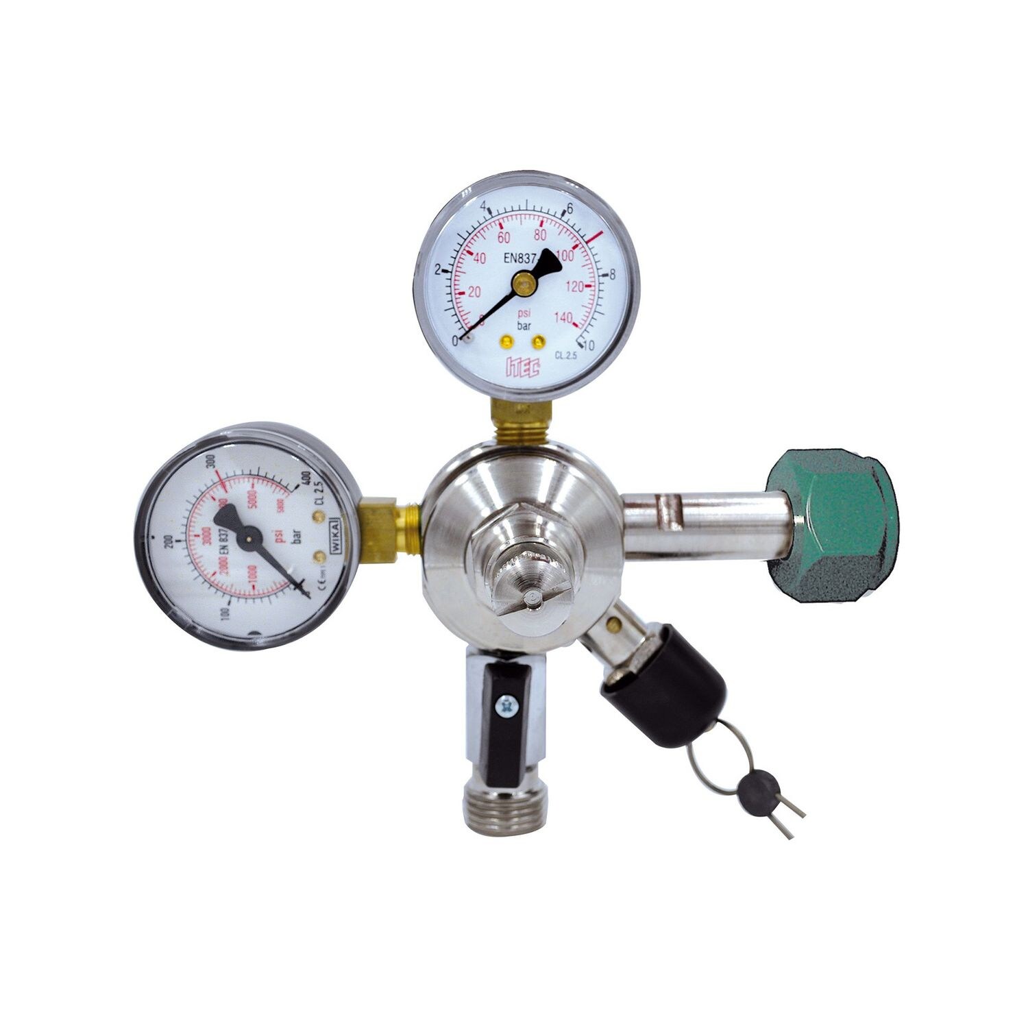 Druckminderer, Druckregler, Druckreduzierventil - Stickstoff (N2), 1-leitig, 3 bar