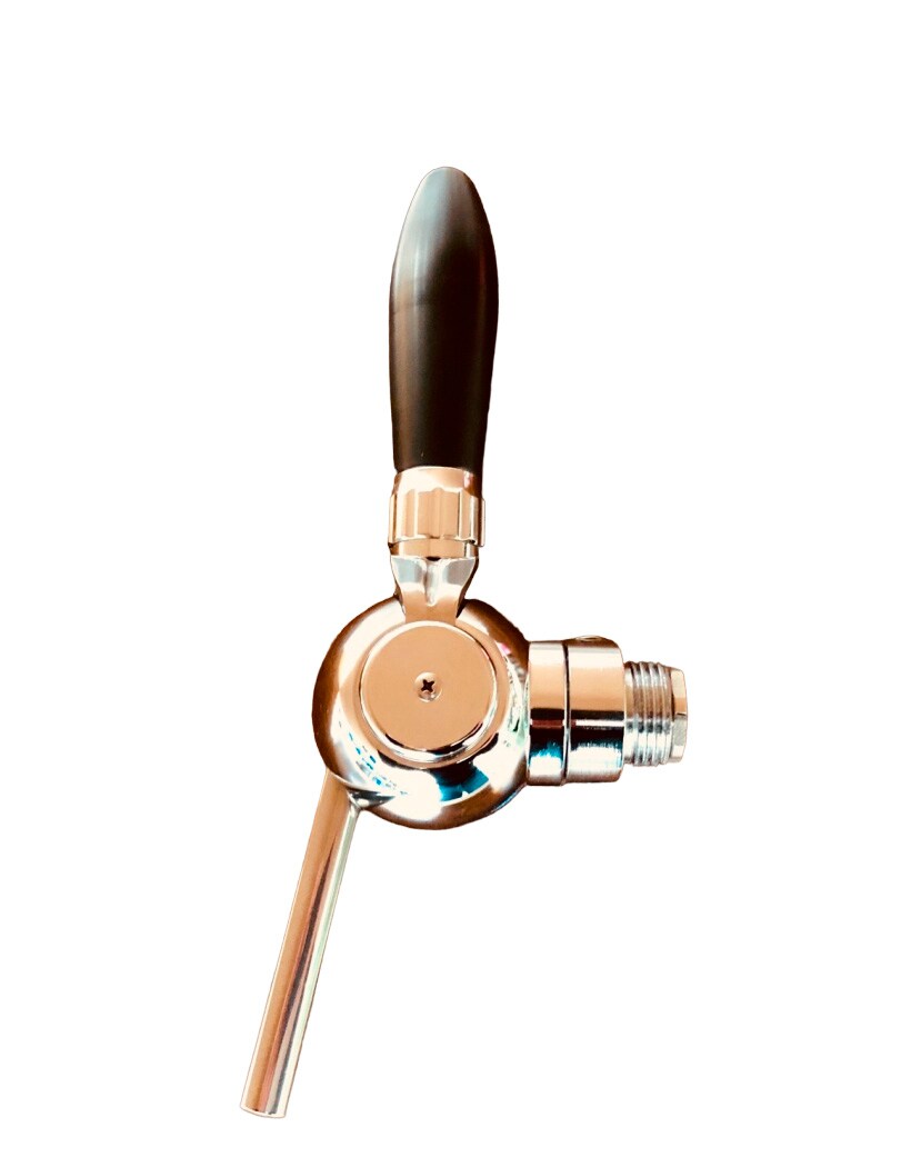 Bierzapfhahn, Kompensatorhahn - Cosmo, verchromter Kompensator mit Stahlanschluss 5/8" - 1/2"Length:55 mm 