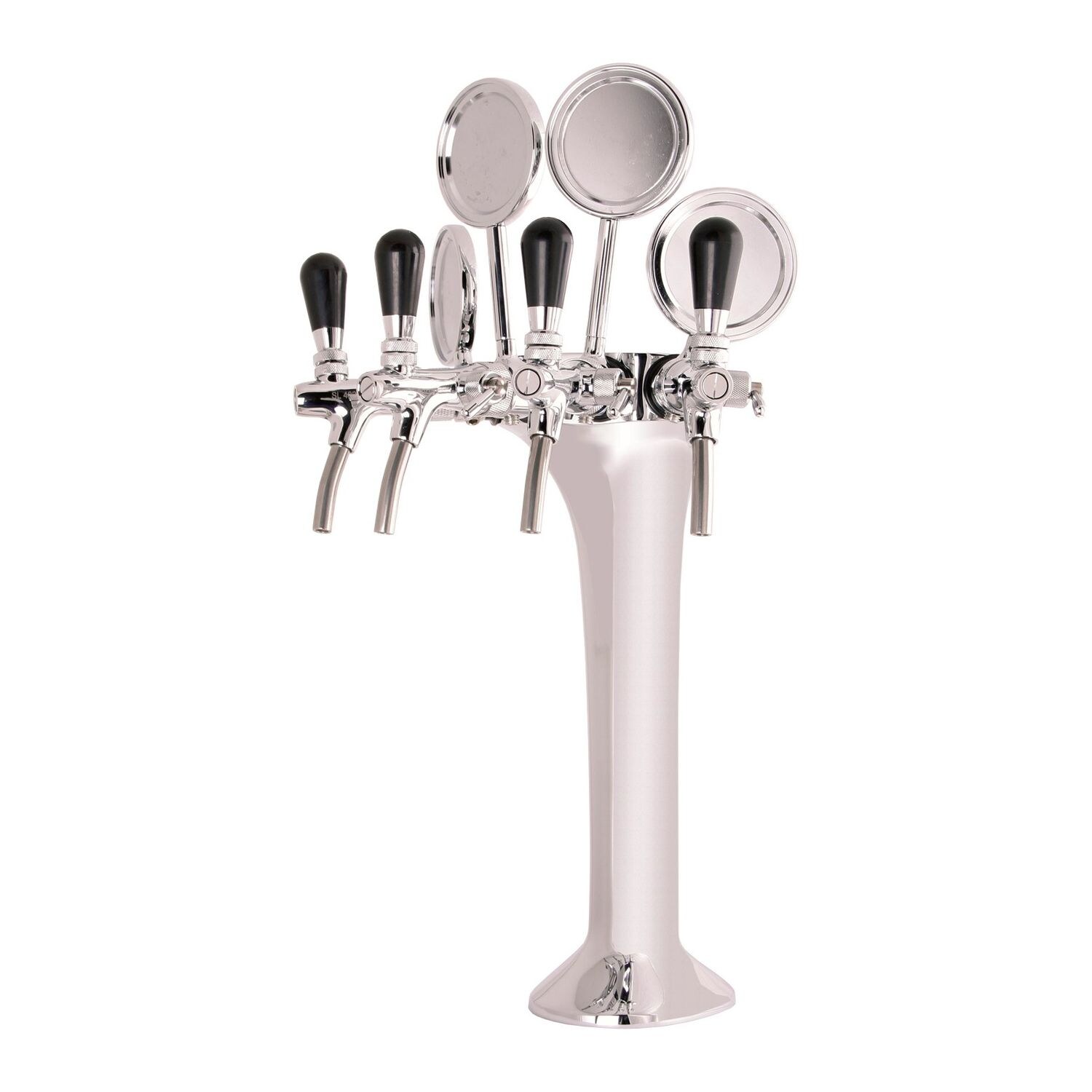 Schanksäule, Bierzapfsäule 4-leitig, Chrom - Elegante & Hochwertige für Bars & Restaurants, "Topp-Qualität!"