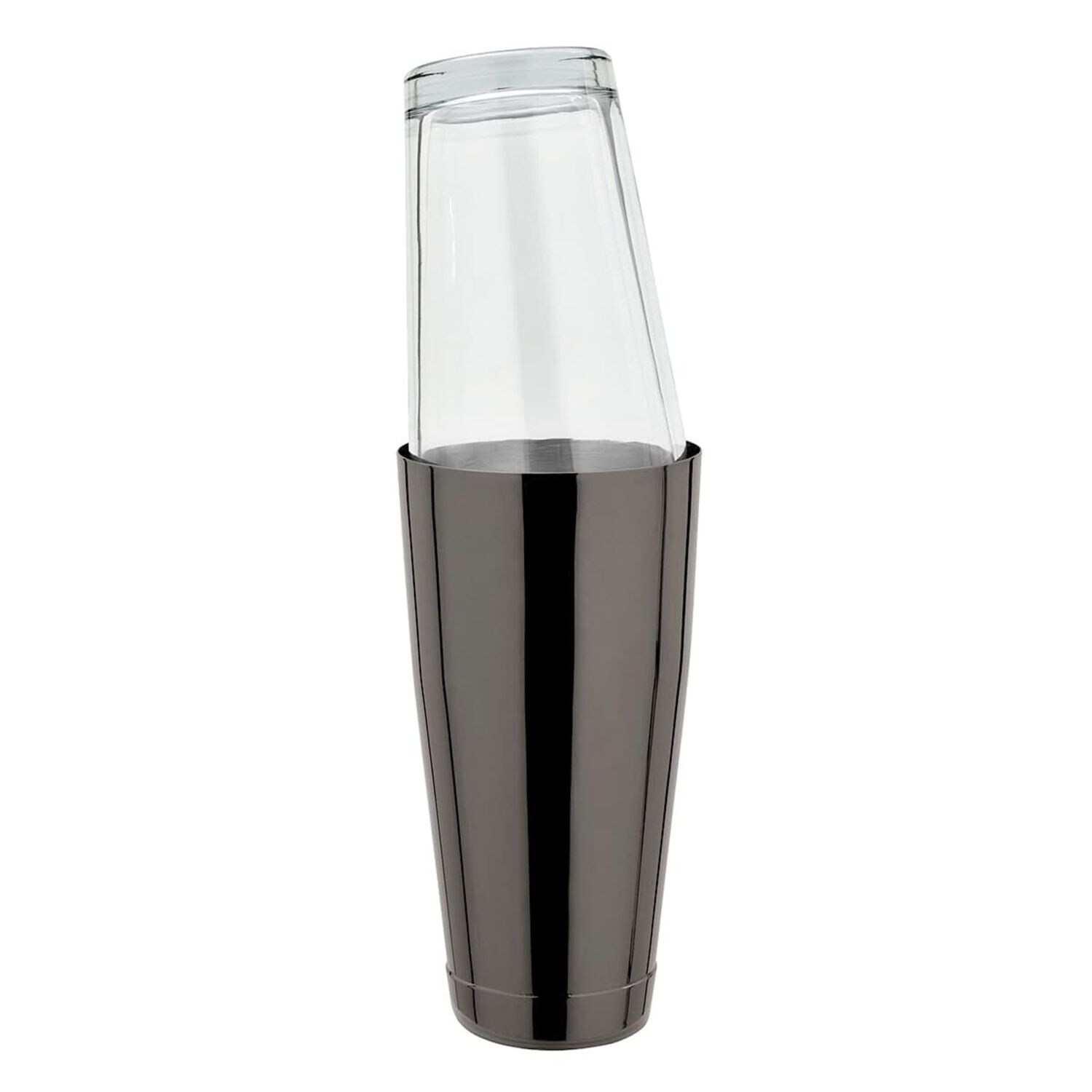 Boston Shaker . - Edelstahl - GMB - Gunmetal black mit original amerikanischen Mixing Glas