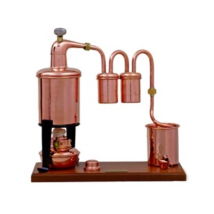 Destille, Destilliergerät, Destillationsapparatur - Alembic Rum Type Premium, mit Spiritusbrenner und Thermometer, 0,7L 