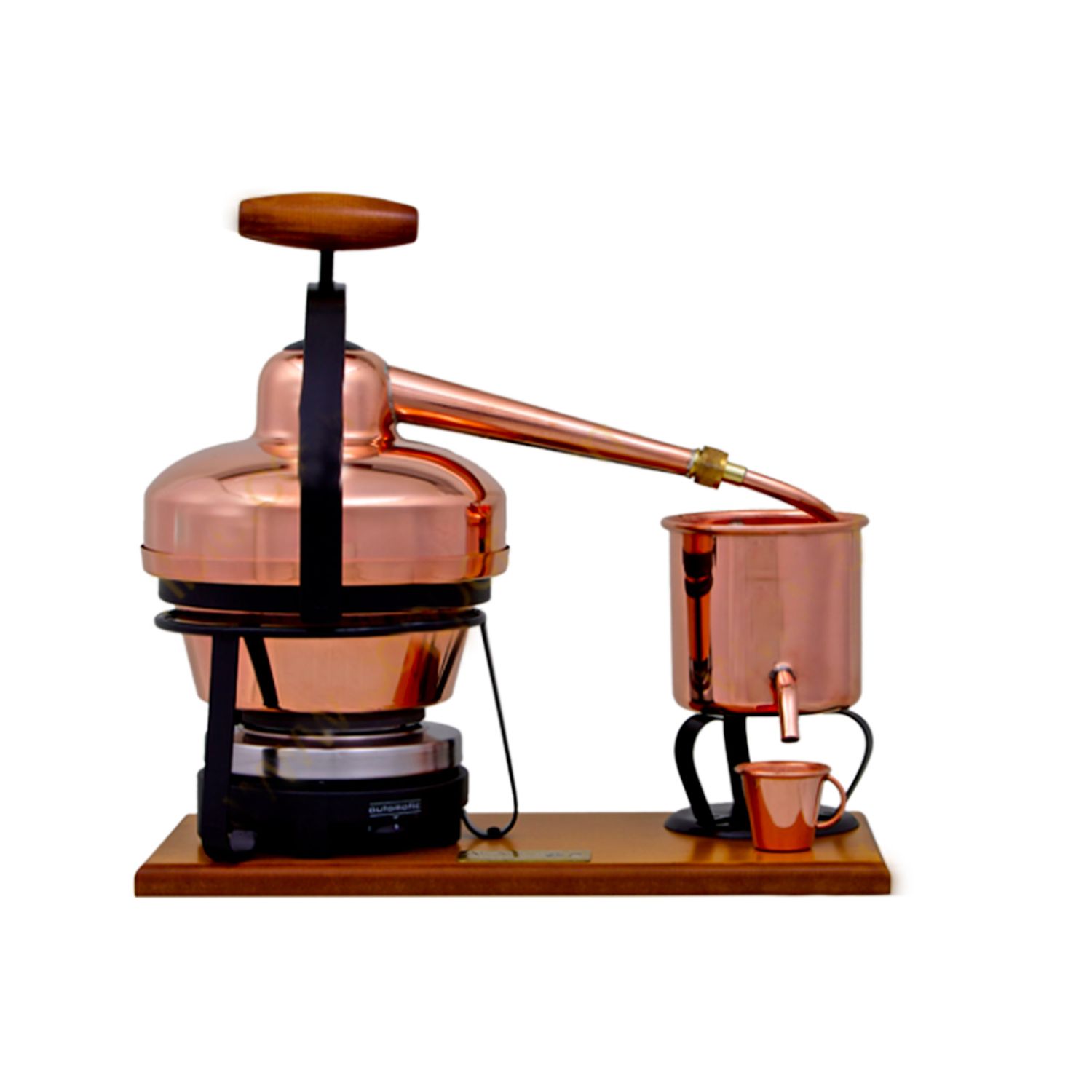 Destille, Destillierger&auml;t, Destillationsapparatur - Premium, mit Elektrischer Kochplatte, 1,25L 