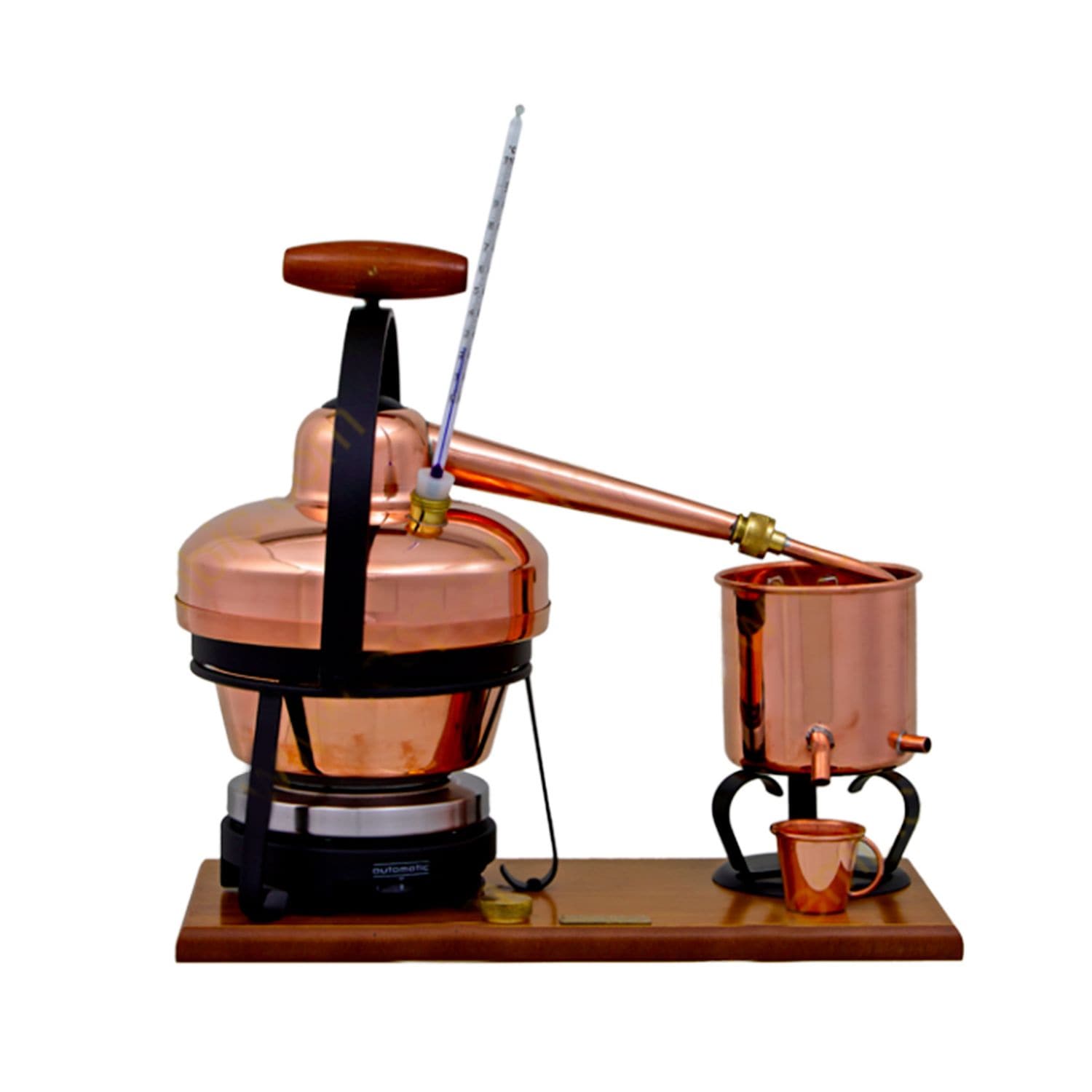 Destille premium 1,25 Liter mit Elektrischer Kochplatte und Thermometer 