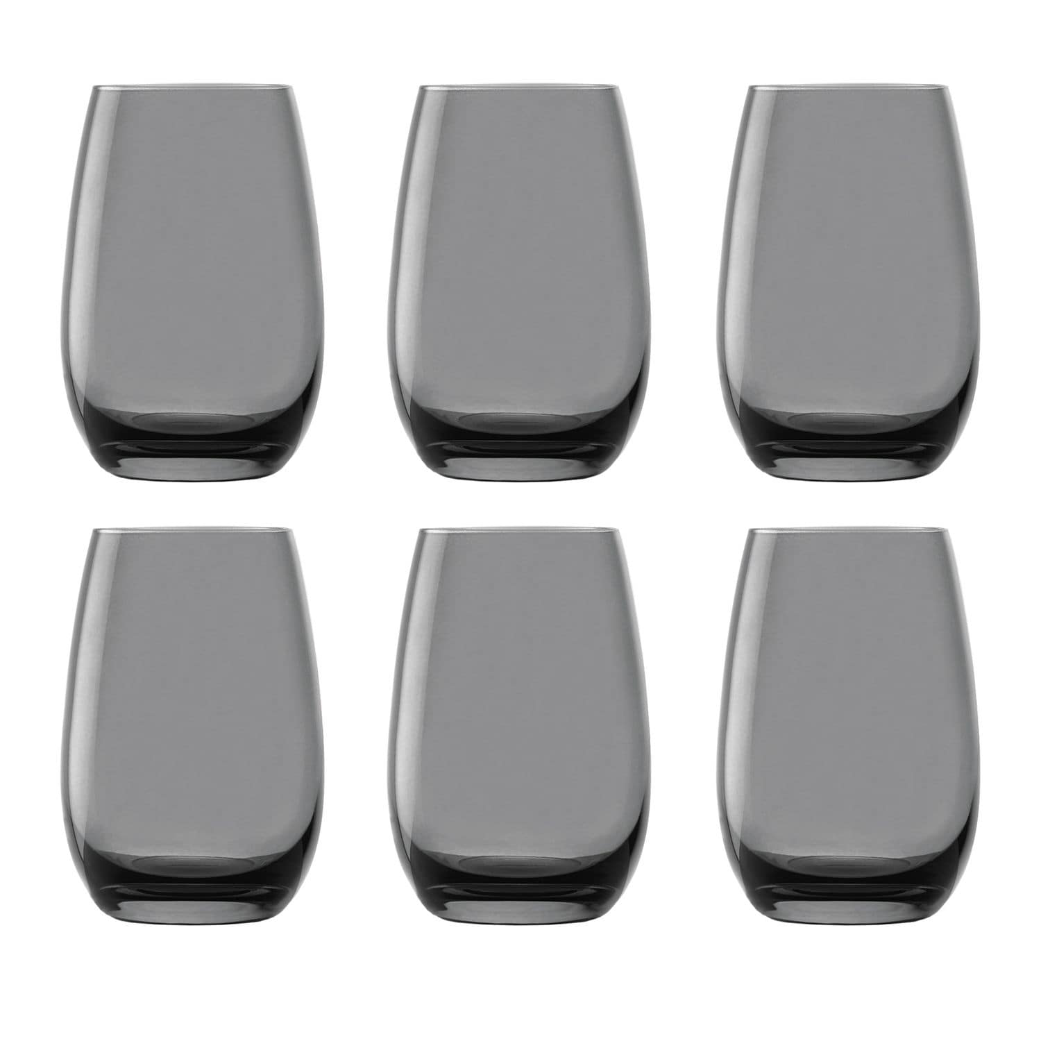 Farbige Trinkgl&auml;ser ELEMENTS 6er-Set, Rauchgrau, 335 ml 