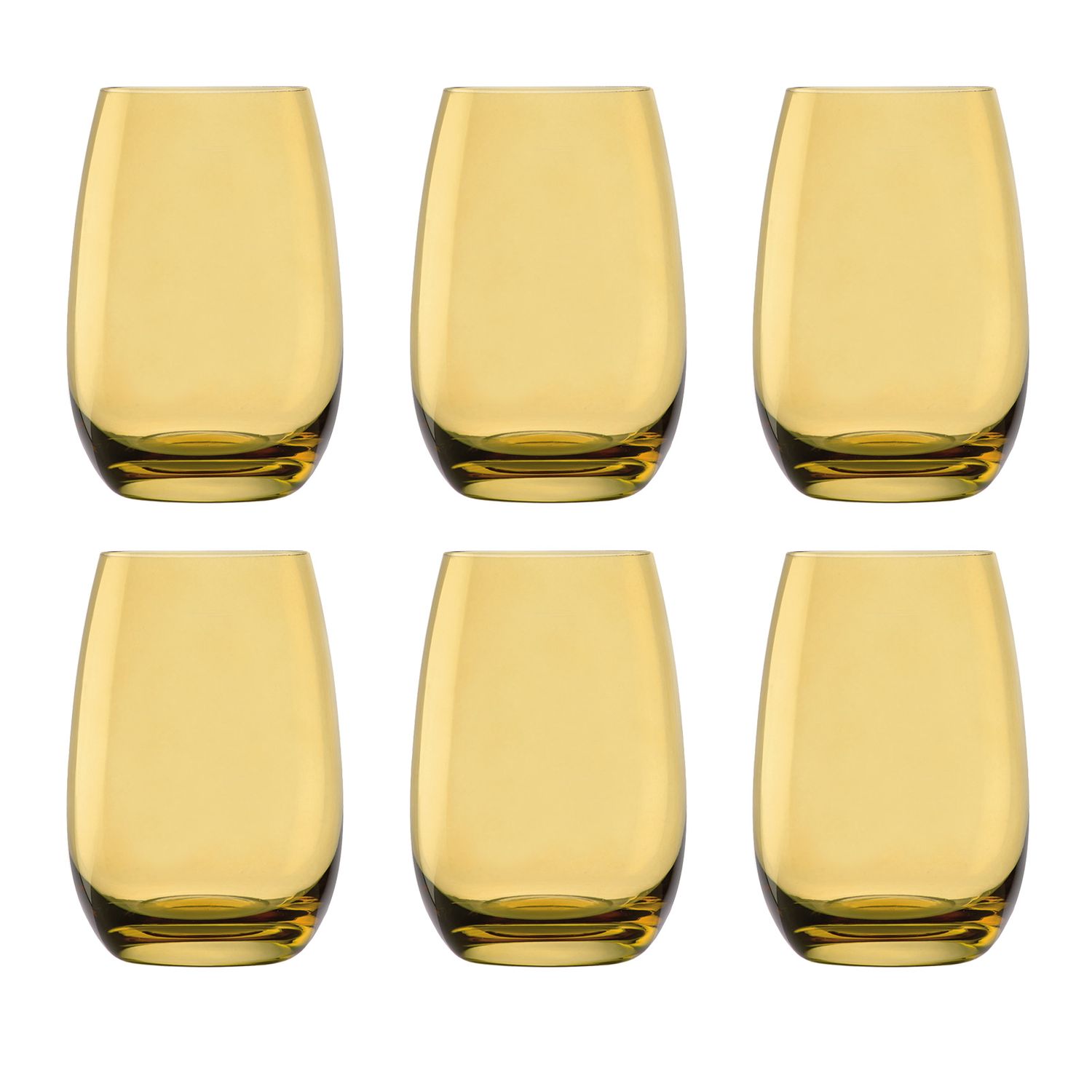 Farbige Trinkgl&auml;ser ELEMENTS 6er-Set, Bernstein, 335 ml 