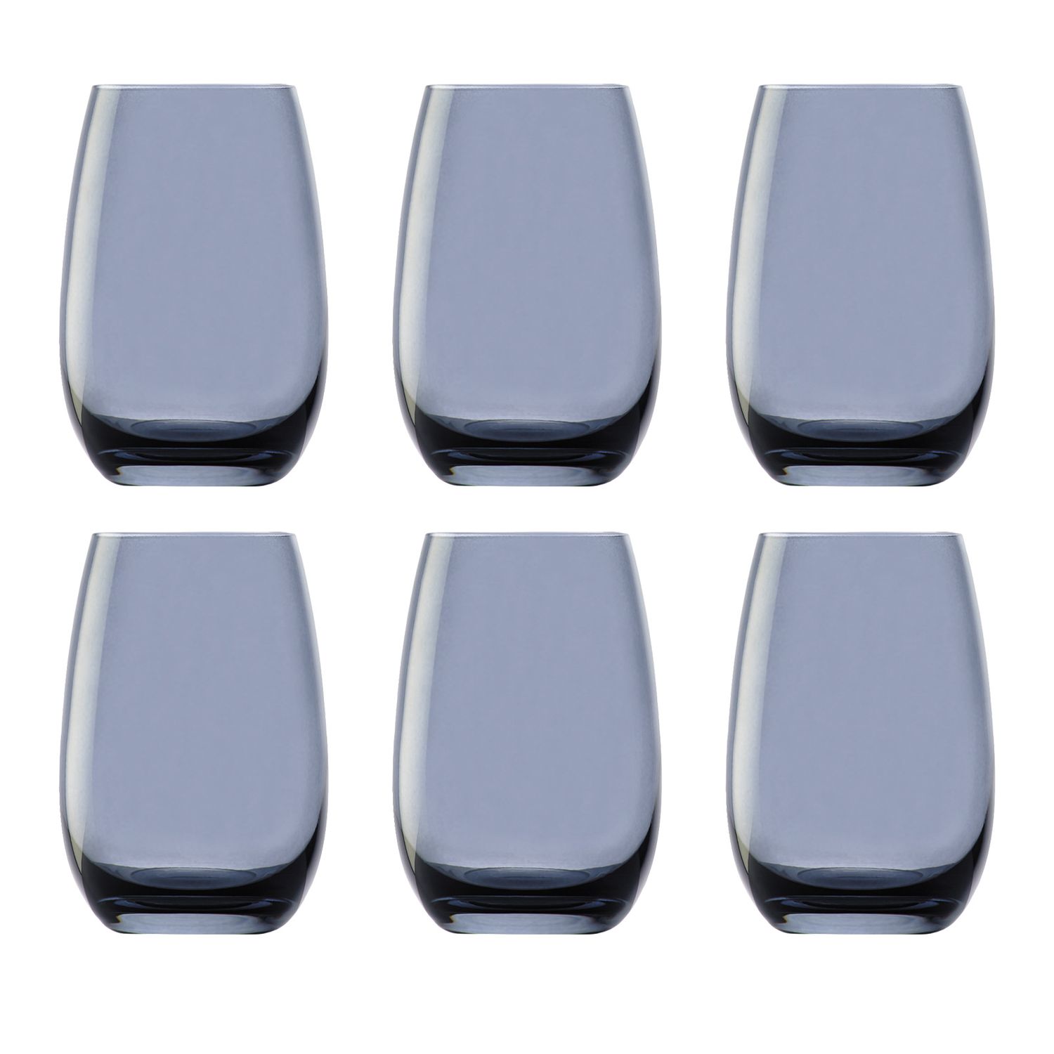 Farbige Trinkgl&auml;ser ELEMENTS 6er-Set, Blaugrau, 335 ml 