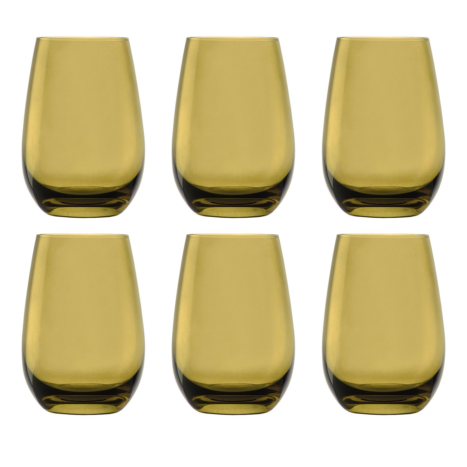 Farbige Trinkgl&auml;ser ELEMENTS 6er-Set, Oliv, 465 ml 