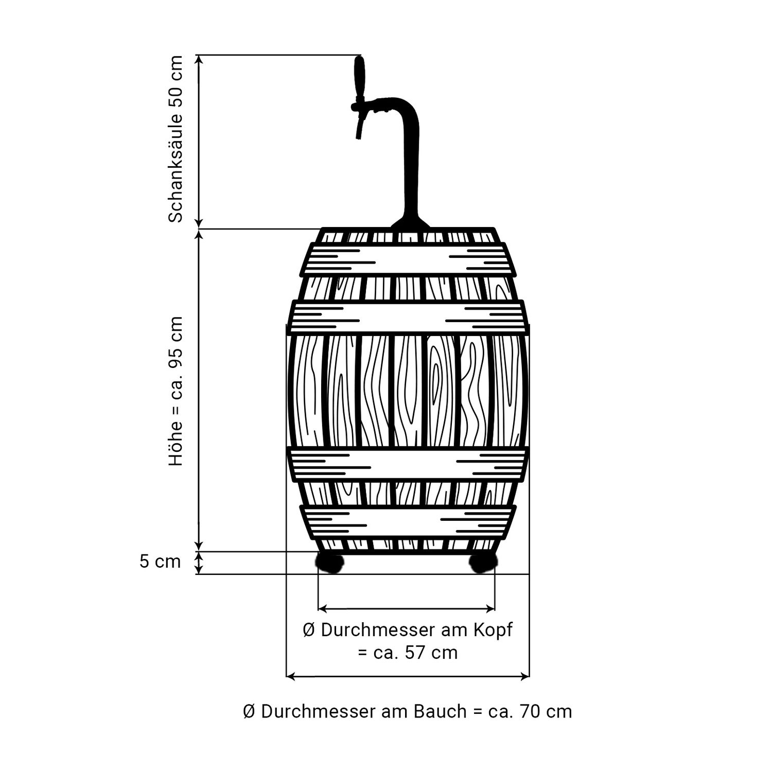 BARRIQUE-Zapfanlage mobile Bierbar, Bierzapfanlage, Komplett Set, Zapfkopf:5 Liter Adapter 