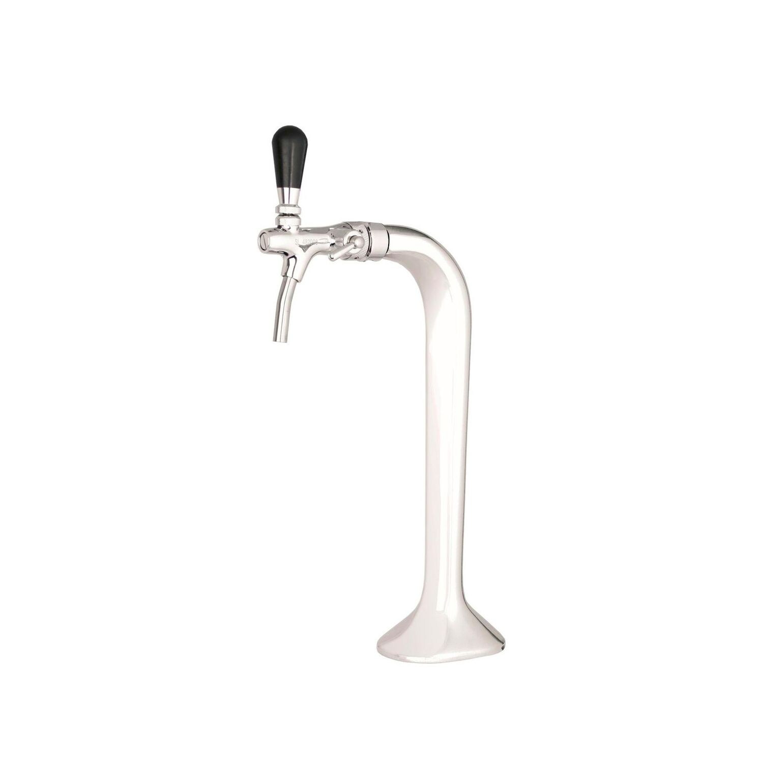 Komplett Set - Schanksäule Chrom 1-leitig, elegant, "Topp-Qualität!" (Paketpreis)