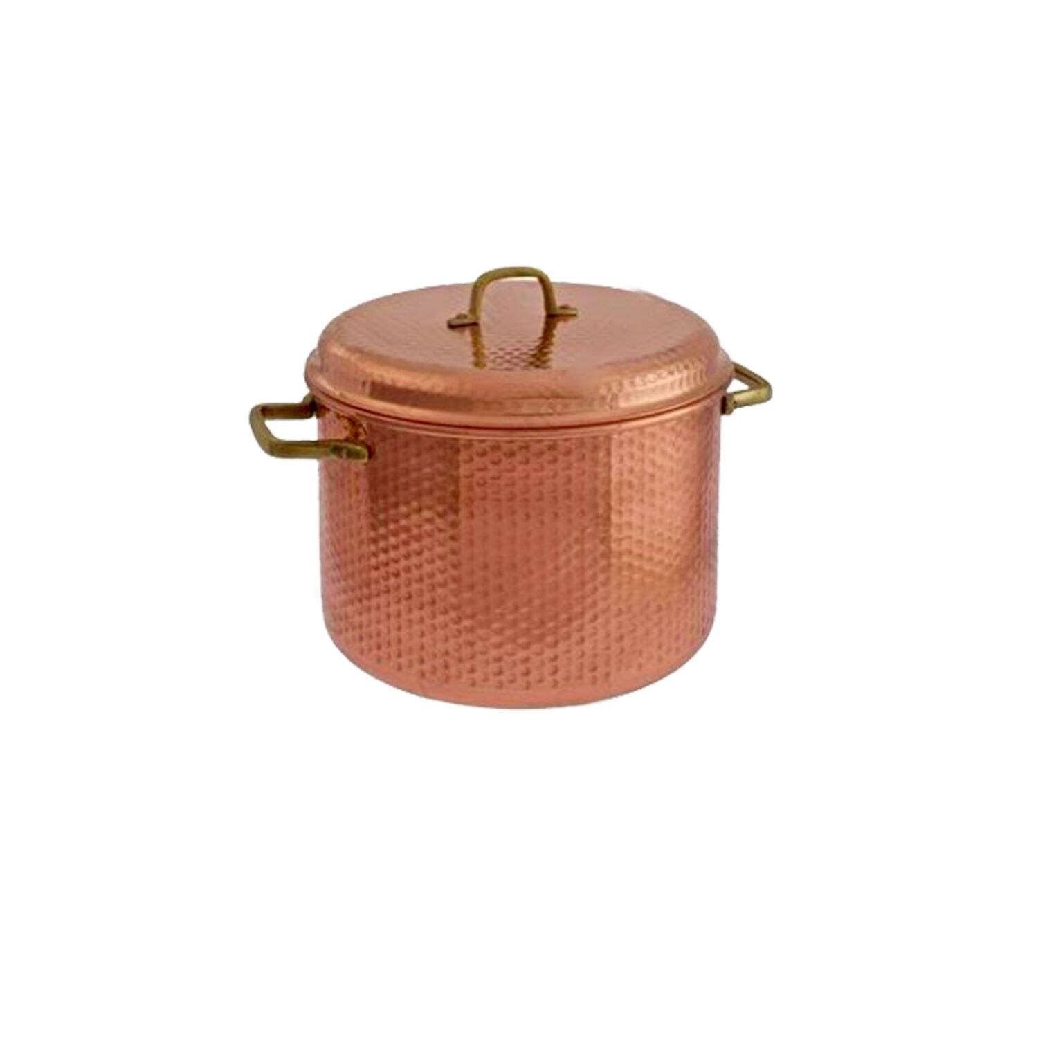 Kupfertopf Gehämmert Mit Griffen, 24 cm - Traditionelles Kochgeschirr für Tintenfisch, Marmelade & mehr