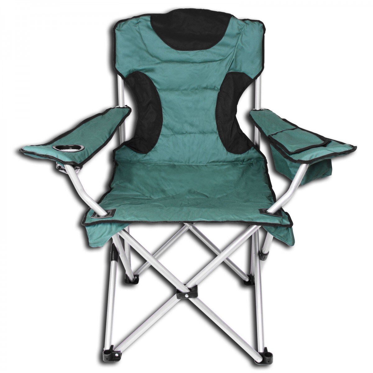 Campingstuhl XXL mit Flaschenhalter und Kühltasche