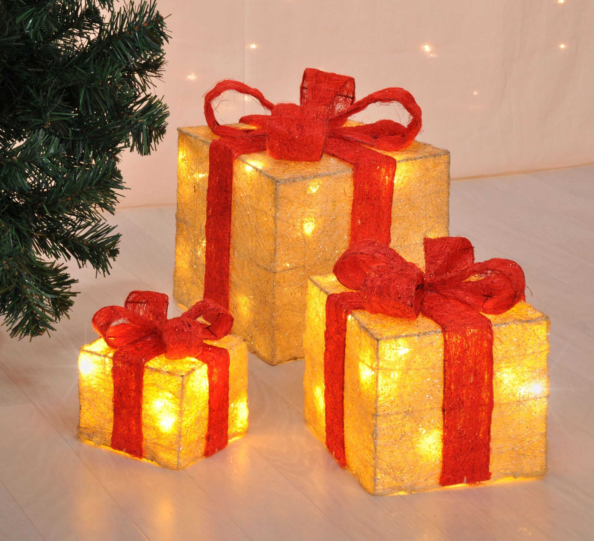LED Beleuchtete Geschenkboxen 3er-Set 