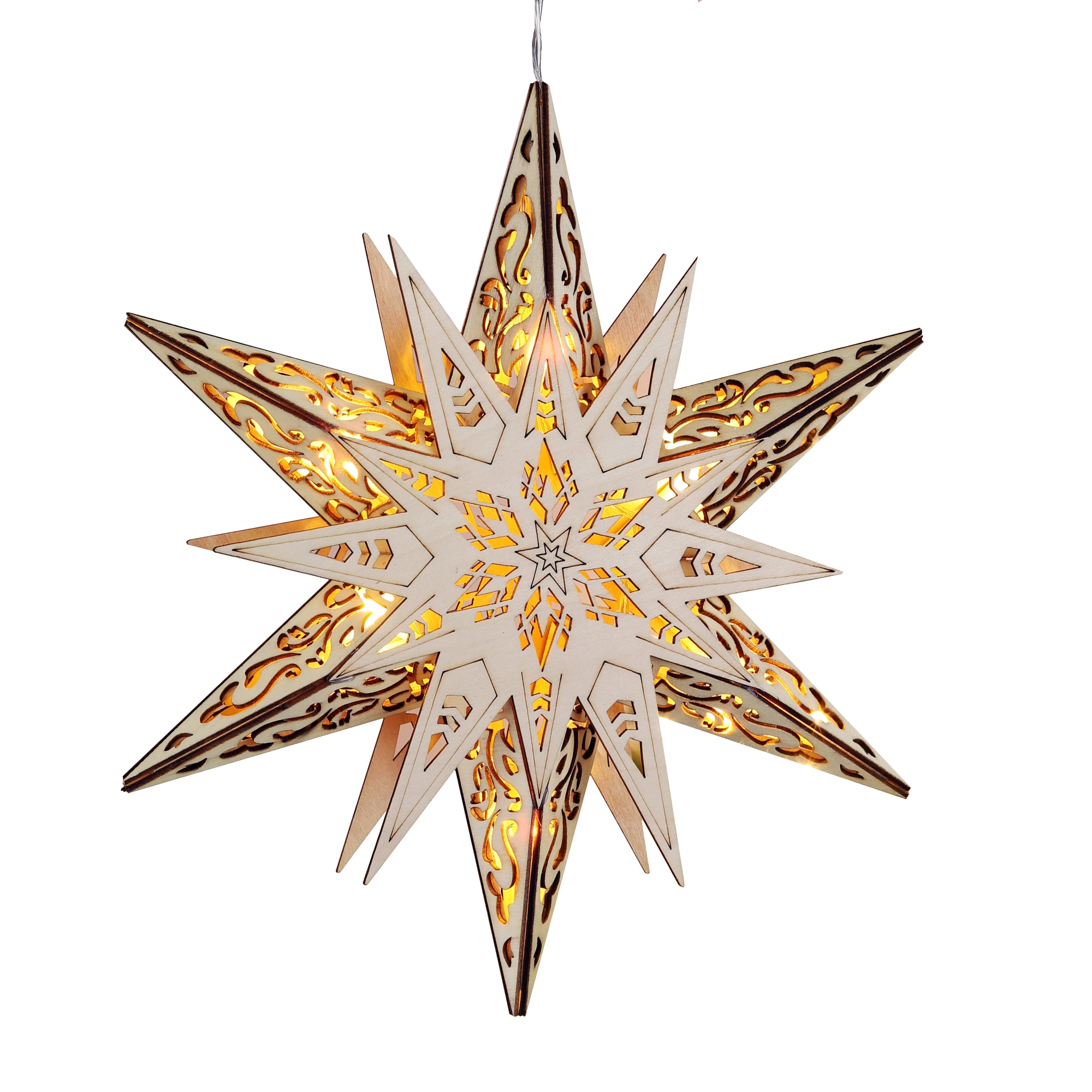 Weihnachtsstern aus Holz, &Oslash; 30 cm 