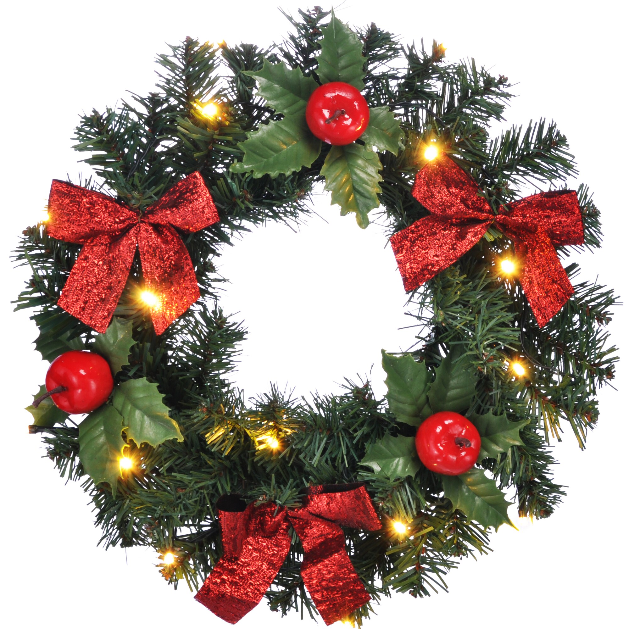 Beleuchteter Weihnachts-T&uuml;rkranz 