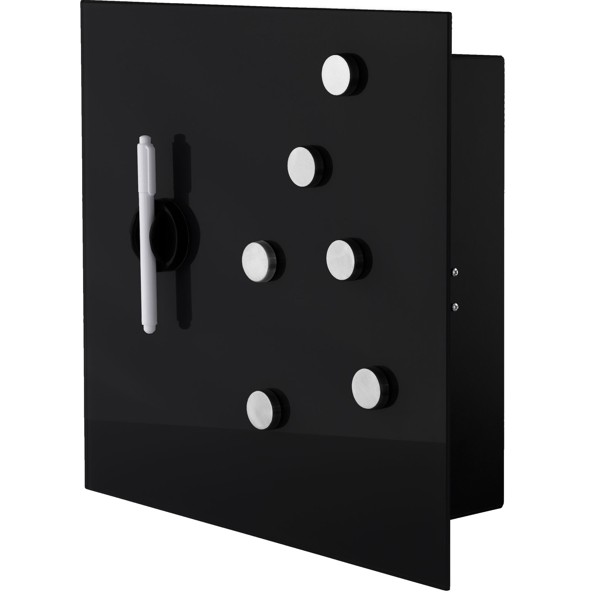 Schl&uuml;sselkasten mit Glasmagnettafel, 33 x 33 x 6,8 cm inkl. 6 Magneten 