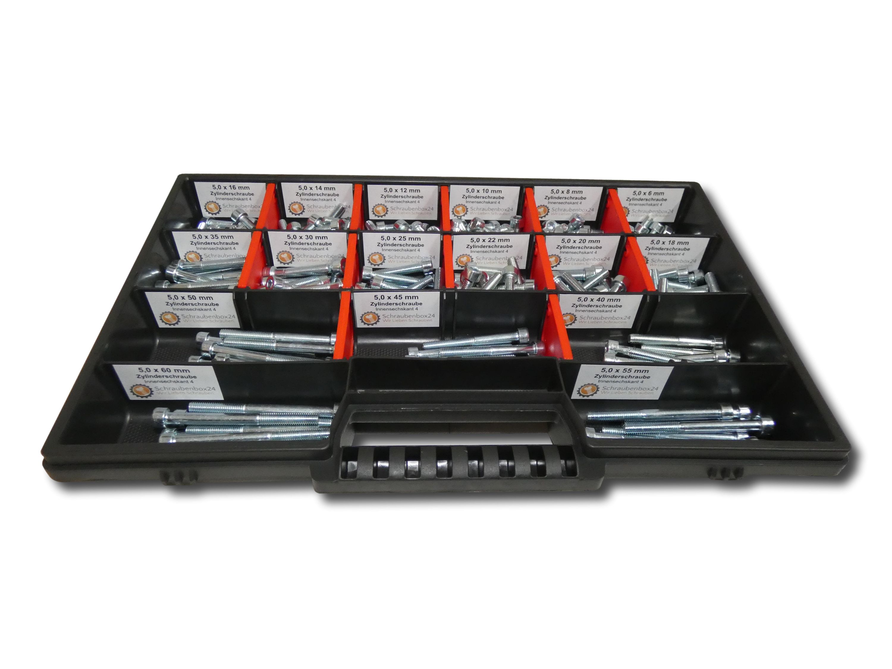 300 tlg Zylinderschrauben Sortiment  M5 // 6mm-60mm Schrauben Set Schraubenbox DIN 912/ISO4762 Bolzen Vollgewindeschrauben Maschinenschrauben Gewindeschrauben Zylinderkopfschrauben 