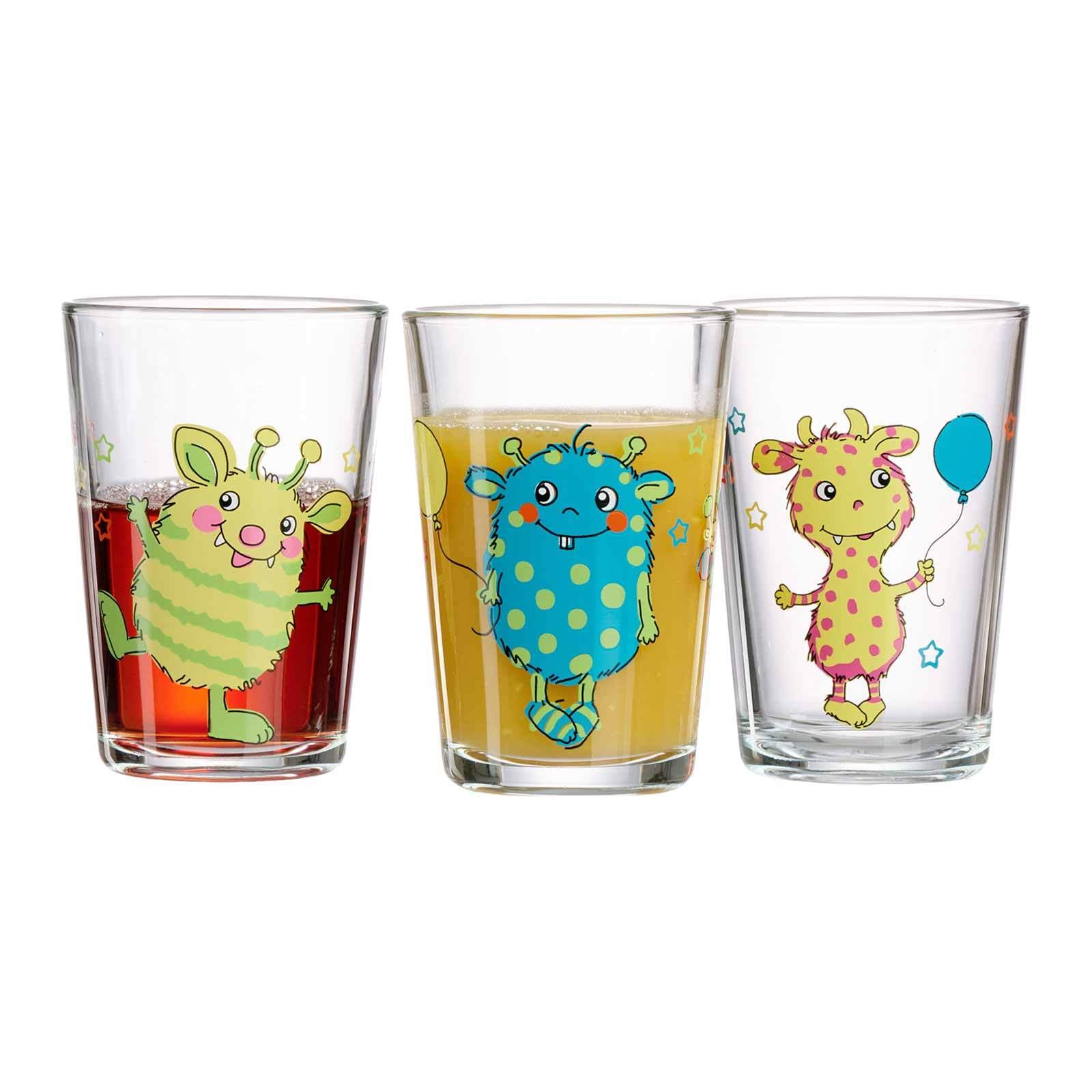 Ritzenhoff & Breker Kindergl&auml;ser Monsterchen 205 ml 3er Set 