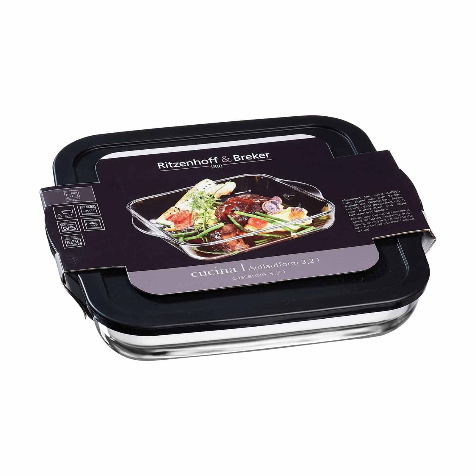 Ritzenhoff & Breker Auflaufform mit Frischhaltedeckel Cucina 3,2 Liter 