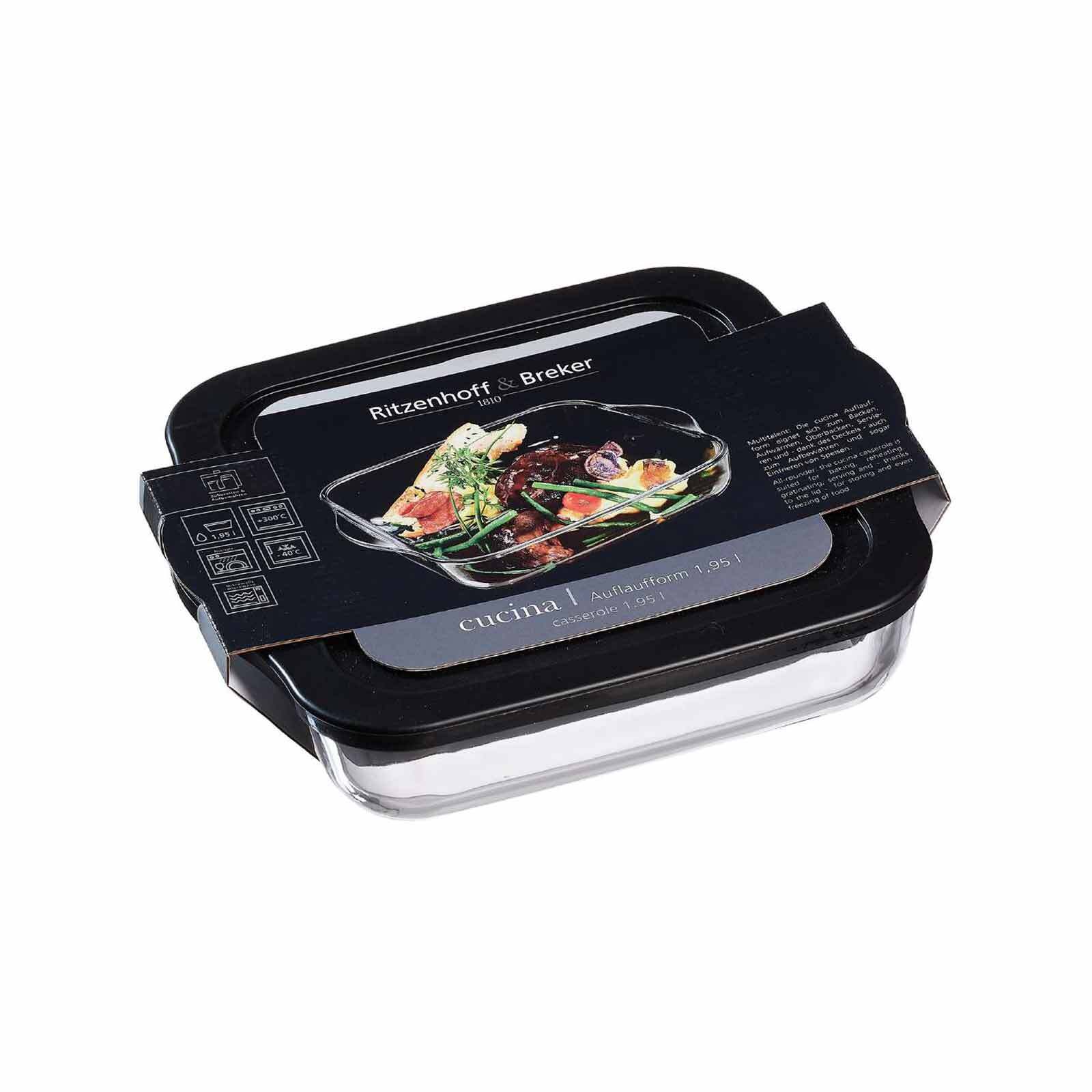 Ritzenhoff & Breker Auflaufform mit Frischhaltedeckel Cucina 1,95 Liter 