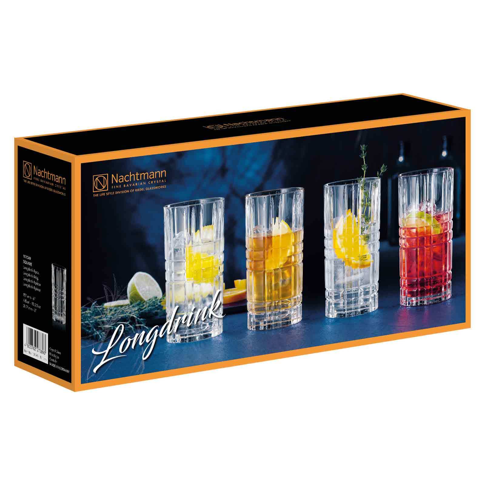 Nachtmann Longdrinkgl&auml;ser Square 445 ml 4er Set 